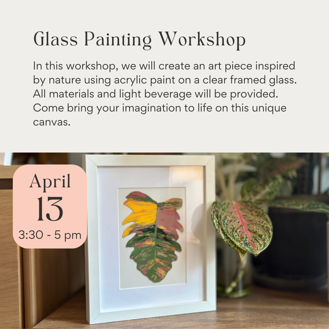 Glass Painting Workshop April 13th 2024